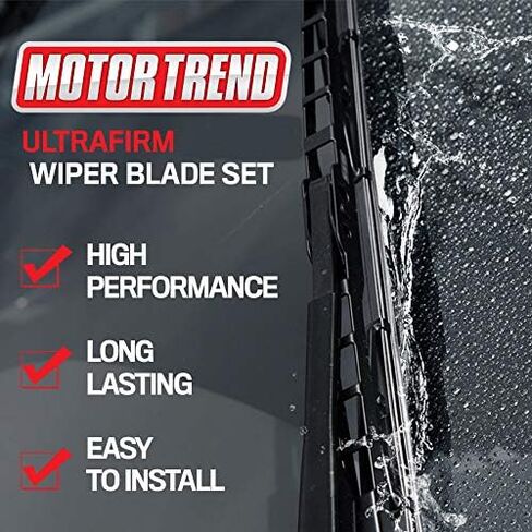 Motor Trend Precision Engineered Wiper Blade - High Performance Aerodynamic Blade Wipes Up Every Drop of Water - Silent, Durable, and Streak-Free (18 + 18 Inch) 2 Pack in Kuwait