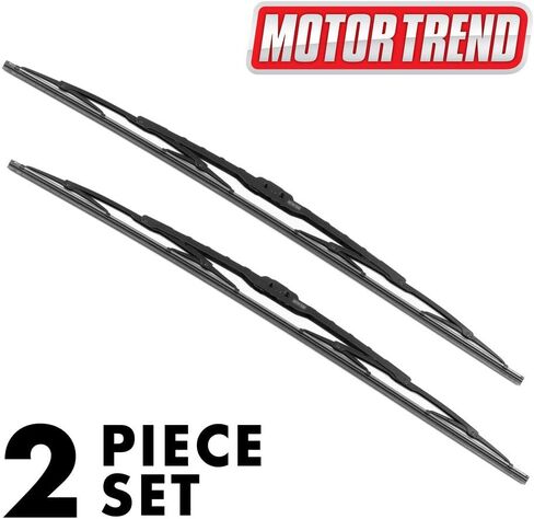Motor Trend Precision Engineered Wiper Blade - High Performance Aerodynamic Blade Wipes Up Every Drop of Water - Silent, Durable, and Streak-Free (18 + 18 Inch) 2 Pack in Kuwait