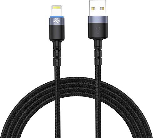 TELLUR Data Cable USB to Lightning with LED Light, 3A, 1.2m (Black) in Kuwait