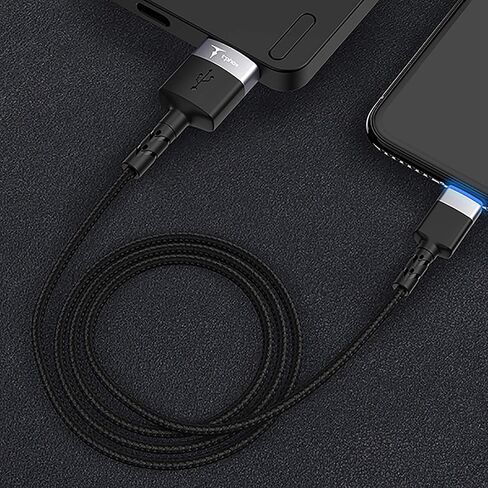 TELLUR Data Cable USB to Lightning with LED Light, 3A, 1.2m (Black) in Kuwait