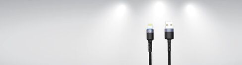 TELLUR Data Cable USB to Lightning with LED Light, 3A, 1.2m (Black) in Kuwait