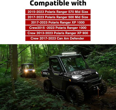 مرايا الرؤية الخلفية لـ Can Am/Polaris، مرآة رؤية خلفية محدبة مركزية لـ 2015-2023 Polaris Ranger XP 1000 Crew، Ranger 1000 570 XP 900، 2017-2023 Can Am Defender Accessories in Kuwait