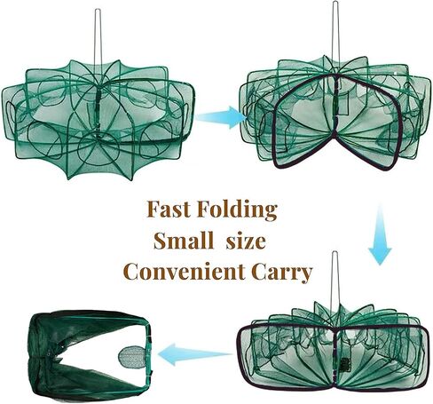 Collapsible Fishing Bait Minnow Trap - Durable Fish Trap Net for Minnow, Crab, Crayfish, Shrimp Fish Trap Net - Designed for Minnows and Beyond in Kuwait