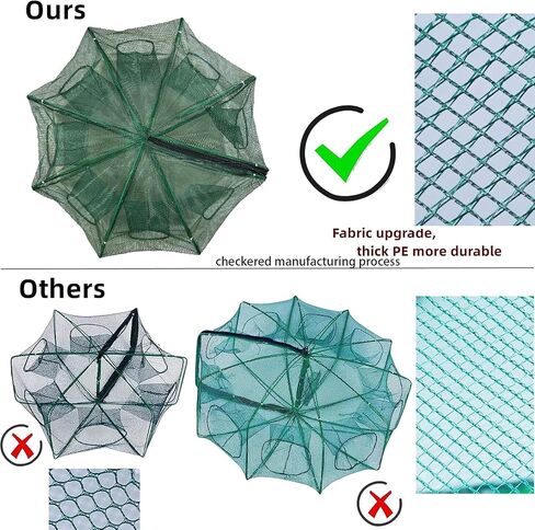 Collapsible Fishing Bait Minnow Trap - Durable Fish Trap Net for Minnow, Crab, Crayfish, Shrimp Fish Trap Net - Designed for Minnows and Beyond in Kuwait