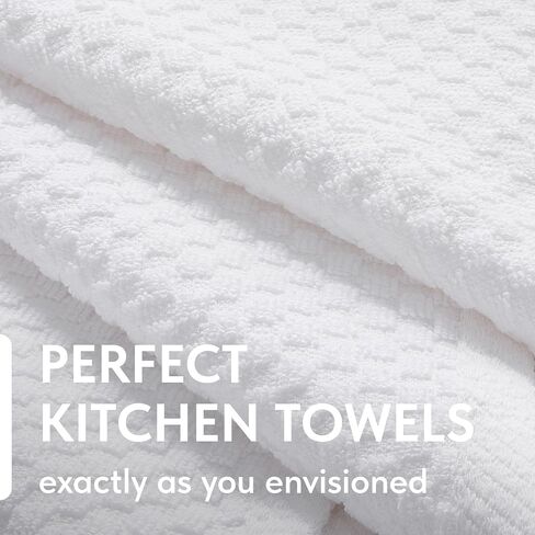 Super Absorbent Kitchen Towels 12 Pack - Premium 100% Cotton Kitchen Towels, 450GSM Thick Machine Washable Aqua Dish Towels for Kitchen Drying, Cleaning, Dobby Weave, Unmatched Quality in Saudi Arabia