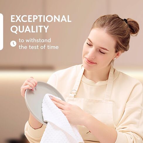 Super Absorbent Kitchen Towels 12 Pack - Premium 100% Cotton Kitchen Towels, 450GSM Thick Machine Washable Aqua Dish Towels for Kitchen Drying, Cleaning, Dobby Weave, Unmatched Quality in Saudi Arabia