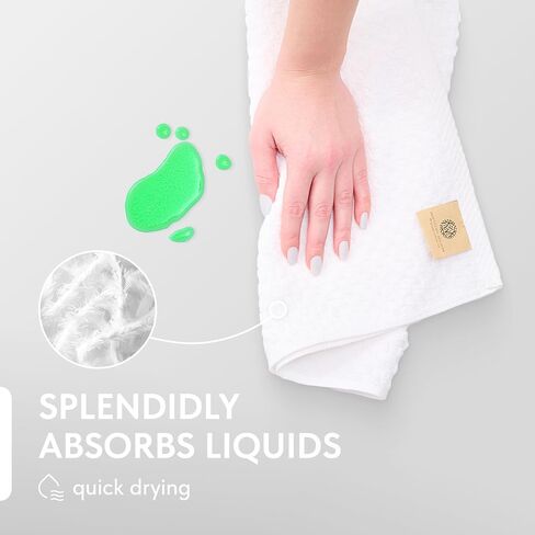 Super Absorbent Kitchen Towels 12 Pack - Premium 100% Cotton Kitchen Towels, 450GSM Thick Machine Washable Aqua Dish Towels for Kitchen Drying, Cleaning, Dobby Weave, Unmatched Quality in Saudi Arabia
