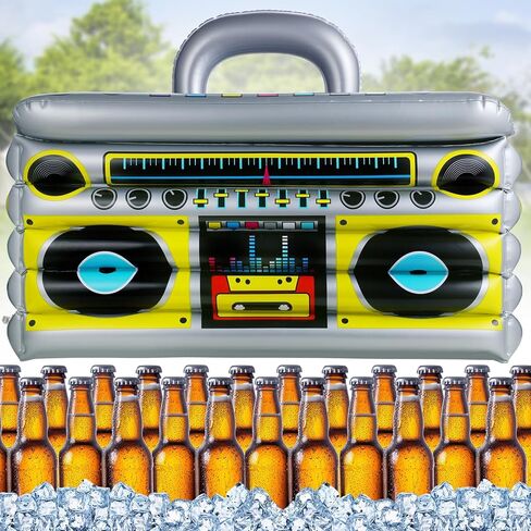 مبرد قابل للنفخ للحفلات، مبرد مشروبات قابل للنفخ على شكل راديو للحفلات، مبرد حفلات قابل للنفخ لديكورات الحفلات في الثمانينيات والتسعينيات in Kuwait