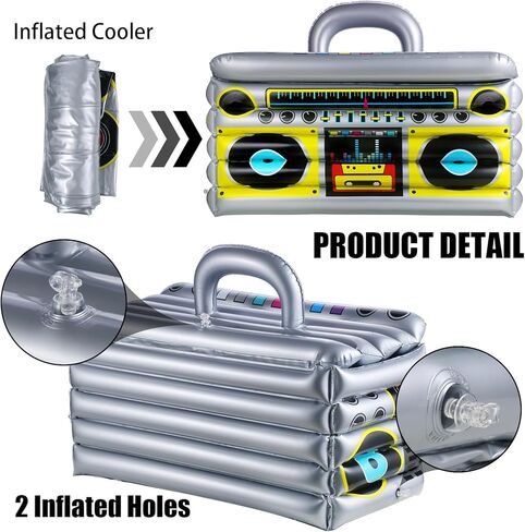 مبرد قابل للنفخ للحفلات، مبرد مشروبات قابل للنفخ على شكل راديو للحفلات، مبرد حفلات قابل للنفخ لديكورات الحفلات في الثمانينيات والتسعينيات in Kuwait