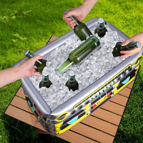 مبرد قابل للنفخ للحفلات، مبرد مشروبات قابل للنفخ على شكل راديو للحفلات، مبرد حفلات قابل للنفخ لديكورات الحفلات في الثمانينيات والتسعينيات in Kuwait