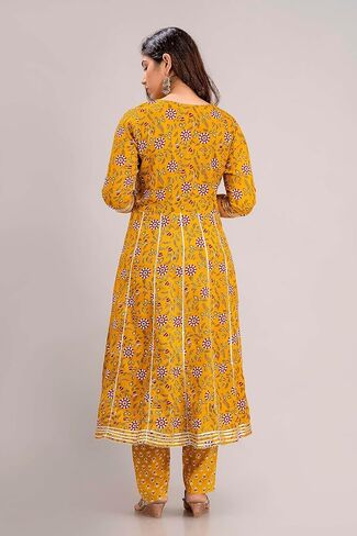 مجموعة كورتي نسائية من القطن المطرز من نيرا مع بنطال ووشاح - 619 in Kuwait