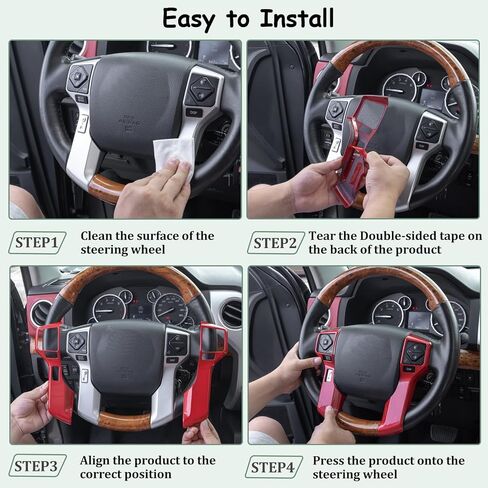 غطاء غطاء كروم من JDMCAR متوافق مع ملحقات Toyota Tacoma 2016-2023، Tundra 2014-2021 (أحمر، 3+3 فتحات) in Kuwait