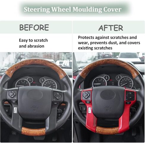 غطاء غطاء كروم من JDMCAR متوافق مع ملحقات Toyota Tacoma 2016-2023، Tundra 2014-2021 (أحمر، 3+3 فتحات) in Kuwait