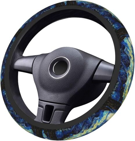 غطاء عجلة القيادة Starry Night من Van Gogh's Starry Car Accessories Universal 15 بوصة غطاء عجلة القيادة للرجال والنساء مضاد للانزلاق ومقاوم للحرارة... in Kuwait