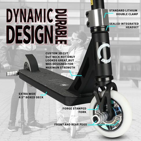 CREDO Pro Scooter - 110mm Wheels Stunt Scooter - 8+ Years Intermediate and Beginner Trick Scooter - Freestyle Kick Scooter for Kids, Teens, and Adults,for Boys and Girls Gifts Choice in Saudi Arabia