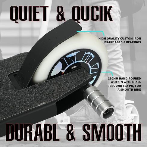 CREDO Pro Scooter - 110mm Wheels Stunt Scooter - 8+ Years Intermediate and Beginner Trick Scooter - Freestyle Kick Scooter for Kids, Teens, and Adults,for Boys and Girls Gifts Choice in Saudi Arabia