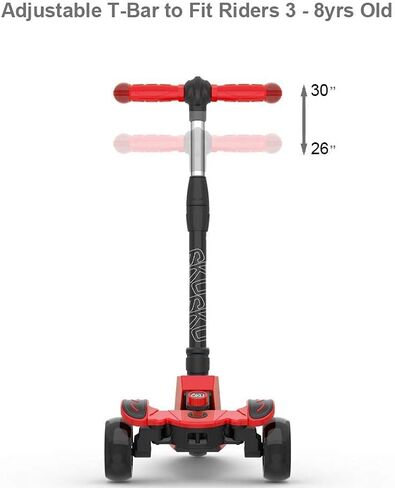 سكوتر للأطفال 6KU مع ارتفاع قابل للتعديل، سكوتر للأطفال الصغار مع عجلات فلاش واسعة، سكوتر للأطفال من سن 3 إلى 8 سنوات، يميل إلى التوجيه in Kuwait