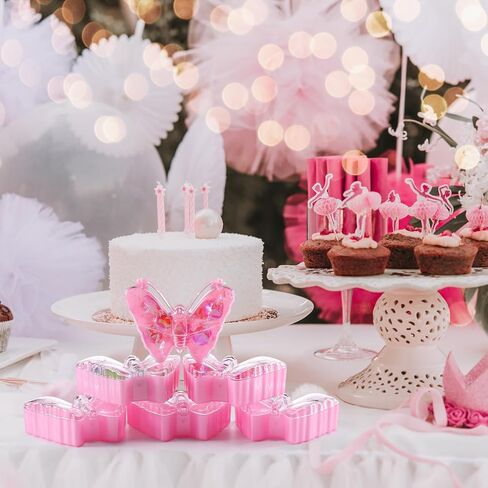 72 Pcs Butterfly Party Favors for Girls Butterfly Plastic Candy Boxes with Cards Lanyards Bulk Butterfly Shaped Gifts Box for Butterfly Baby Shower Favors Pink Purple Birthday Party Supplies in Saudi Arabia