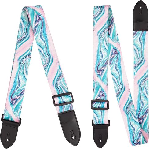 lizimandu Adjustable Guitar Strap Includes 2 Strap Locks & 4 Matching Picks in Saudi Arabia