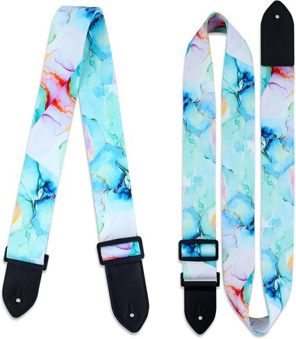 lizimandu Adjustable Guitar Strap Includes 2 Strap Locks & 4 Matching Picks in Saudi Arabia