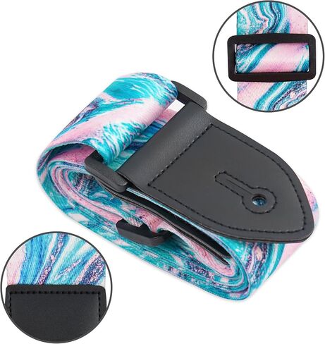 lizimandu Adjustable Guitar Strap Includes 2 Strap Locks & 4 Matching Picks in Saudi Arabia