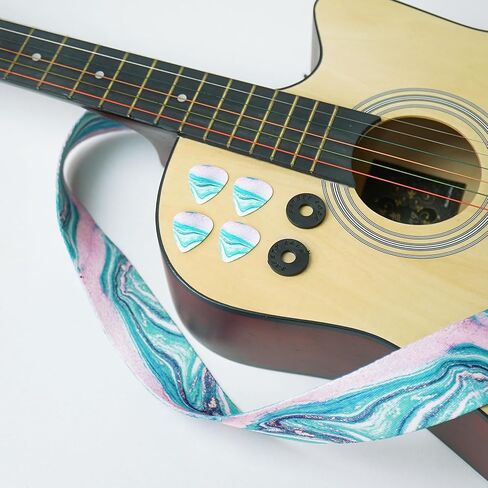 lizimandu Adjustable Guitar Strap Includes 2 Strap Locks & 4 Matching Picks in Saudi Arabia