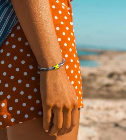 Cable Bracelets for Women Fun Boho Enamel Knot Summer Beach Cuff Bracelets Statement Adjustable Jewelry Gifts for Her in Saudi Arabia