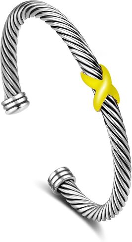 Cable Bracelets for Women Fun Boho Enamel Knot Summer Beach Cuff Bracelets Statement Adjustable Jewelry Gifts for Her in Saudi Arabia