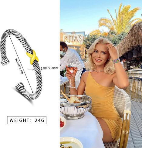 Cable Bracelets for Women Fun Boho Enamel Knot Summer Beach Cuff Bracelets Statement Adjustable Jewelry Gifts for Her in Saudi Arabia