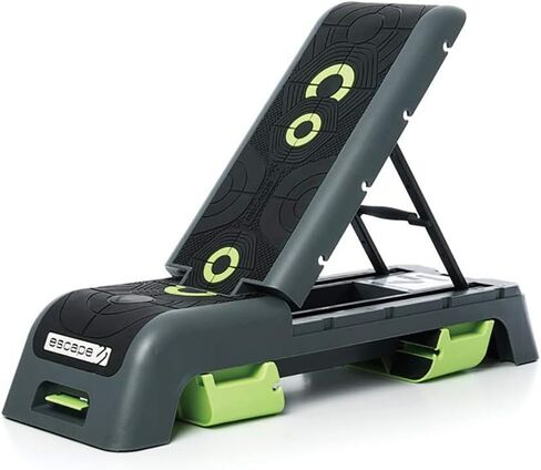 Escape Fitness Multi Purpose Fitness Station Deck for Step, Weight Training, Bootcamps, and More with Backrest and Storage Bin, Black in Saudi Arabia