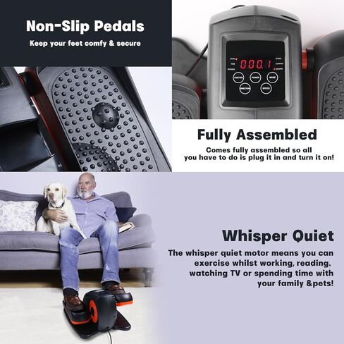 Panana Under Desk Elliptical Machine Pedal Exerciser Elliptical Trainer, LCD Monitor Elliptical Stepper with Remote Control Elliptical Fitness in Kuwait