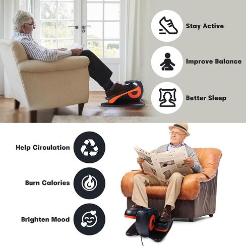 Panana Under Desk Elliptical Machine Pedal Exerciser Elliptical Trainer, LCD Monitor Elliptical Stepper with Remote Control Elliptical Fitness in Kuwait