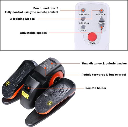 Panana Under Desk Elliptical Machine Pedal Exerciser Elliptical Trainer, LCD Monitor Elliptical Stepper with Remote Control Elliptical Fitness in Kuwait
