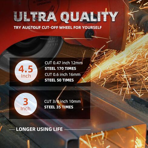 Augtouf 25 Pack Cut Off Wheel, 4 1/2'' Angle Grinder Thin Cutting Wheels for Metal & Stainless Steel 4.5"x1/16"x7/8" in Kuwait