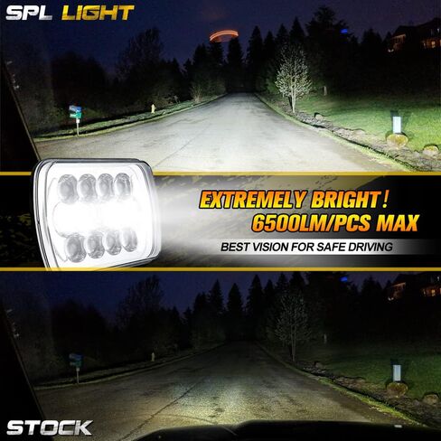 SPL 105W Brightest 5x7 7x6 Projector Led Headlights Sealed Beam H4 Plug H6054 H5054 with DRL Compatible with Jeep Wrangler YJ Cherokee XJ Ford Chevy GMC Toyota etc(Black Pair) in Saudi Arabia