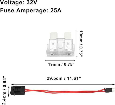 X AUTOHAUX 32 فولت محول فيوز صغير طقم فيوز الحنفية مع 2 قطعة 25A شفرة نمط فيوز للسيارات والقوارب in Kuwait