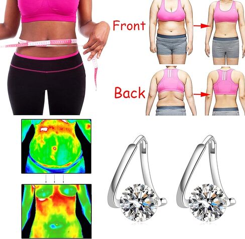 Lymphatic Drainage Slimming Hoop Earrings, Rhinestone Hoop Flysmus Halolux Lymphvity Germanium Earrings Lymphatic Acupuncture Earrings Fashion Jewelry Gift For Women Girls in Kuwait