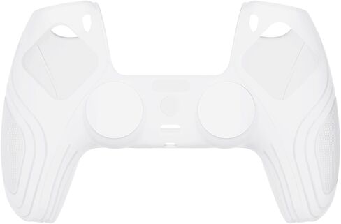 eXtremeRate PlayVital Samurai Edition Black Anti-Slip Controller Silicone Skin for ps5, Ergonomic Soft Rubber Protective Case for ps5 Controller with Black Thumb Stick Caps in Saudi Arabia