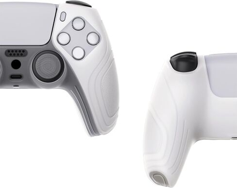eXtremeRate PlayVital Samurai Edition Black Anti-Slip Controller Silicone Skin for ps5, Ergonomic Soft Rubber Protective Case for ps5 Controller with Black Thumb Stick Caps in Saudi Arabia