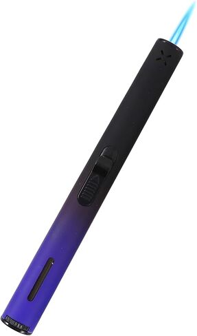 Butane Torch Lighters, 7.9IN Refillable Torch Lighter Adjustable Jet Flame Butane Lighter Long Pen Lighter for Grill BBQ Candle Camping (Gas Not Included) (Blue) in Saudi Arabia