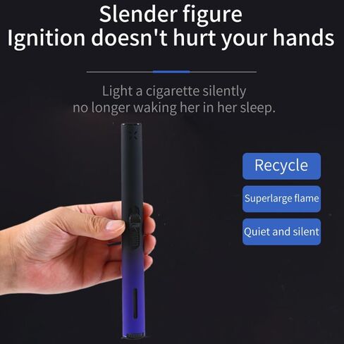 Butane Torch Lighters, 7.9IN Refillable Torch Lighter Adjustable Jet Flame Butane Lighter Long Pen Lighter for Grill BBQ Candle Camping (Gas Not Included) (Blue) in Saudi Arabia