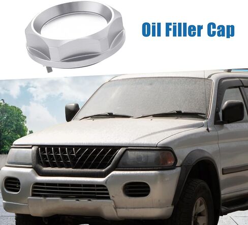 سيارة غطاء الغاز زيت المحرك حشو غطاء التوصيل غطاء ل VMitsubishi مونتيرو سبورت 1997-2004 سبائك الألومنيوم الفضة لهجة in Saudi Arabia
