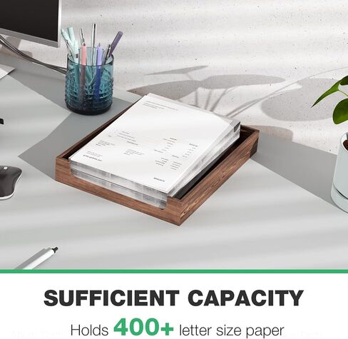 صينية رسائل خشبية من NiOffice منظم سطح المكتب من خشب الصنوبر الطبيعي، تخزين متعدد الوظائف للمكتب والمطبخ - مثالي للملفات واللوازم والإكسسوارات الصغيرة، توفير مساحة قابلة للتكديس (حرق ريفي) in Kuwait