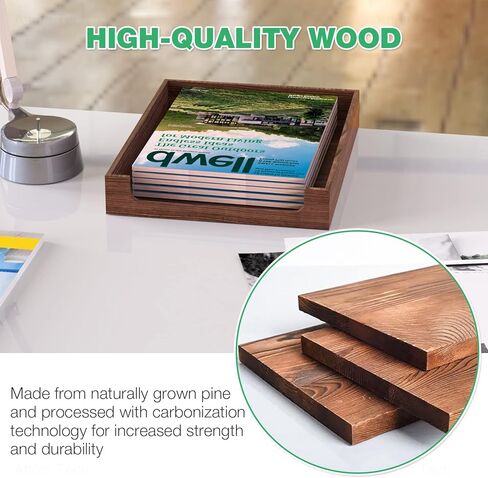 صينية رسائل خشبية من NiOffice منظم سطح المكتب من خشب الصنوبر الطبيعي، تخزين متعدد الوظائف للمكتب والمطبخ - مثالي للملفات واللوازم والإكسسوارات الصغيرة، توفير مساحة قابلة للتكديس (حرق ريفي) in Kuwait