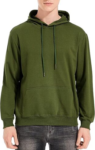 IJARL Men's Lightweight Pullover Hoodie Cotton Casual Hooded Sweatshirt Long Sleeve Fashion Drawstring with Pockets in Saudi Arabia