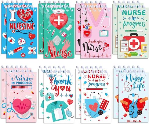 دفاتر ملاحظات LOONELO Nurse Week، 8 قطع من دفاتر ملاحظات جيب الممرضات الصغيرة، مجلة جيب الممرضة، هدايا التمريض اللوازم المكتبية لتقدير التمريض، التخرج، التقاعد، طلاب الطب، الفصل الدراسي (أبيض) in Saudi Arabia