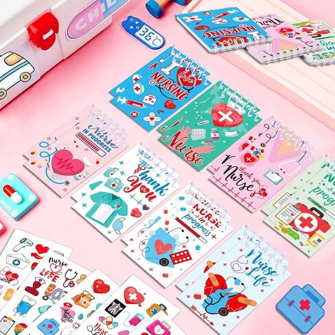 دفاتر ملاحظات LOONELO Nurse Week، 8 قطع من دفاتر ملاحظات جيب الممرضات الصغيرة، مجلة جيب الممرضة، هدايا التمريض اللوازم المكتبية لتقدير التمريض، التخرج، التقاعد، طلاب الطب، الفصل الدراسي (أبيض) in Saudi Arabia