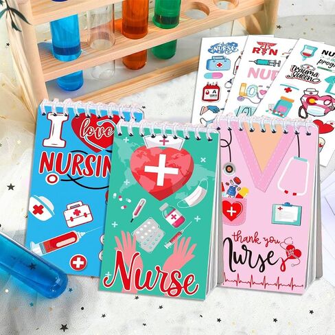 دفاتر ملاحظات LOONELO Nurse Week، 8 قطع من دفاتر ملاحظات جيب الممرضات الصغيرة، مجلة جيب الممرضة، هدايا التمريض اللوازم المكتبية لتقدير التمريض، التخرج، التقاعد، طلاب الطب، الفصل الدراسي (أبيض) in Saudi Arabia