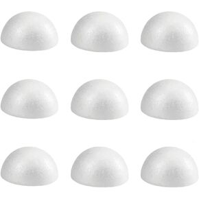 50 Pieces Foam Ball Half Foam Balls Craft Foam Balls Foam Half Ball Half Round Foam Ball for Arts and Craft Use(White, 3cm)