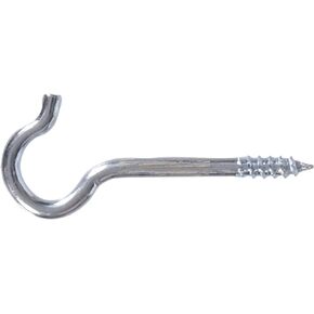 Hardware Essentials 851864 Brass .135 x 2-1/16" Round Ceiling Screw Hook, Zinc-Plated 25l